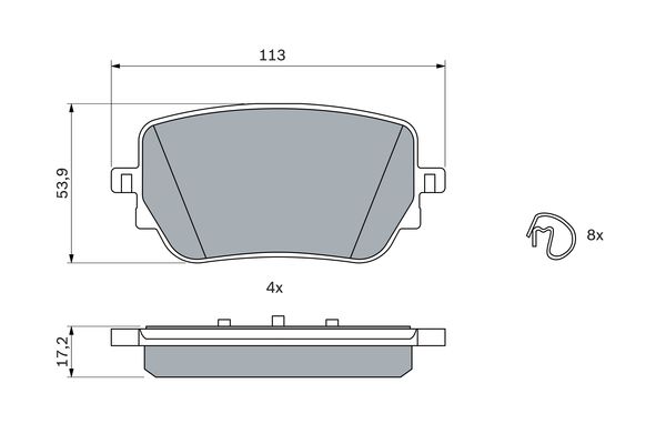 BOSCH 0986424890 Fékbetét készlet, tárcsafék