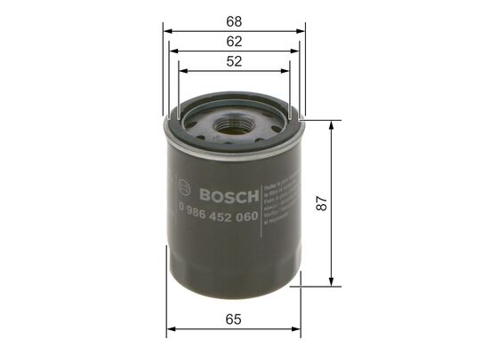 BOSCH 1000325260 0986452060 - olajszűrő