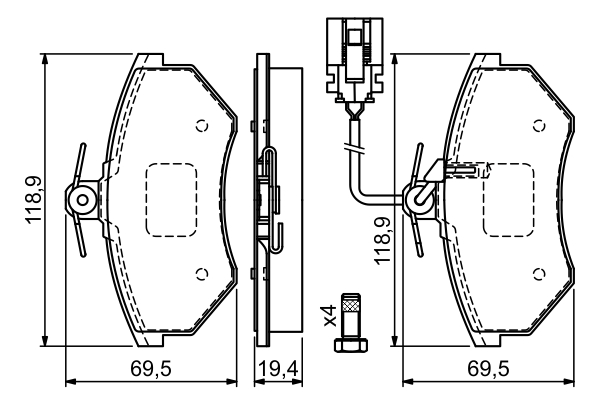 BOSCH BOH0986460948 Fékbetét