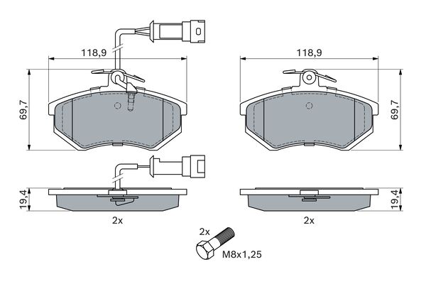 BOSCH 0986466693 Fékbetét készlet, tárcsafék