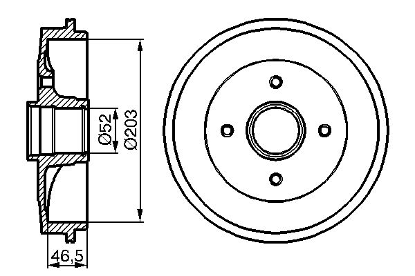 BOSCH 0986477124 Fékdob