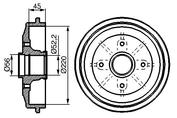 BOSCH 0986477151 Fékdob