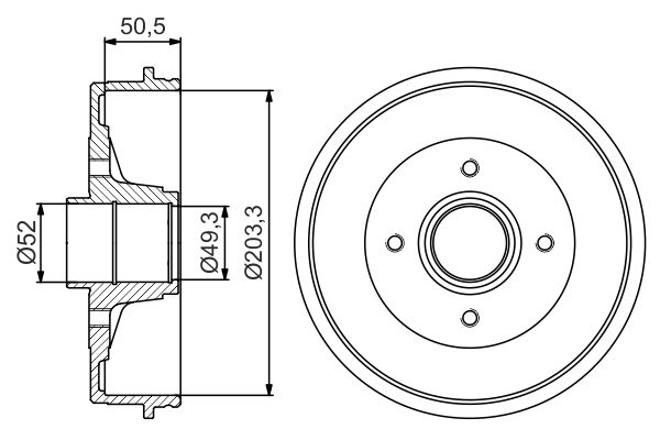 BOSCH 0986477197 Fékdob