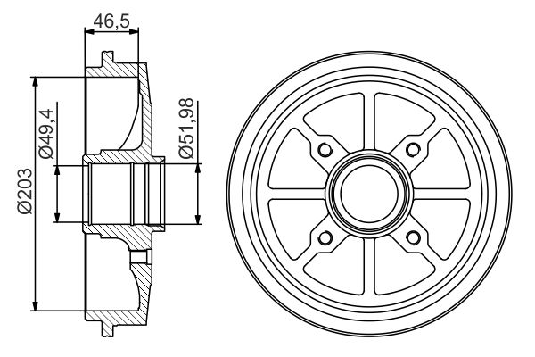 BOSCH 0986477301 Fékdob