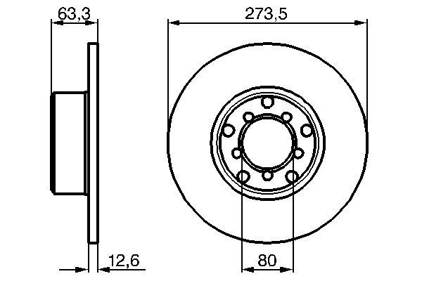 BOSCH 0986478057 Féktárcsa