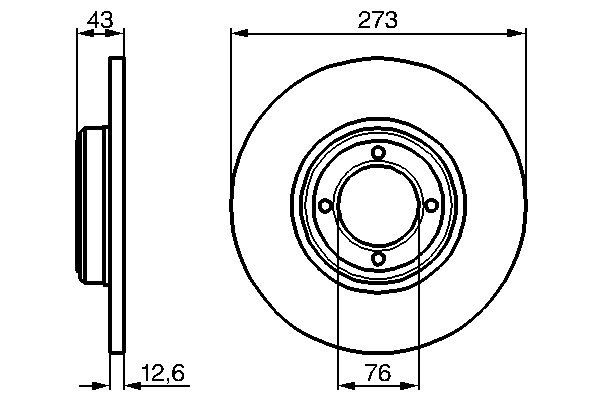 BOSCH 0986478091 Féktárcsa