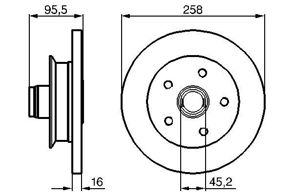 BOSCH 0986478224 Féktárcsa