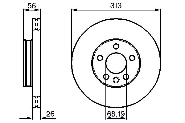 BOSCH 1000941941 0986478296 - Első féktárcsa