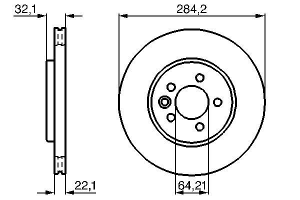 BOSCH 1001774870 0986478314 - Első féktárcsa