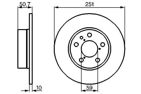 BOSCH 1000941973 0986478341 - Hátsó féktárcsa