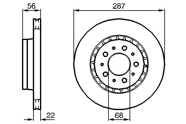 BOSCH 0986478388 Féktárcsa