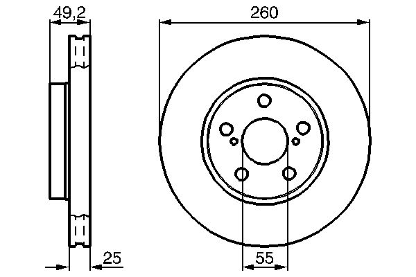 BOSCH 0986478451 Féktárcsa