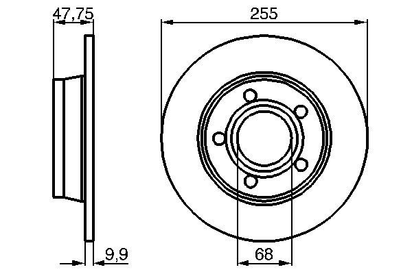 BOSCH 0986478480 Féktárcsa