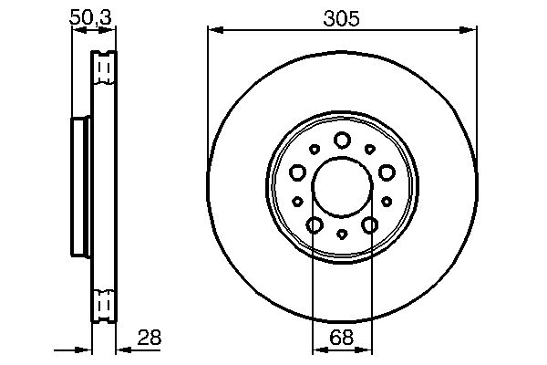 BOSCH 0986478494 Féktárcsa