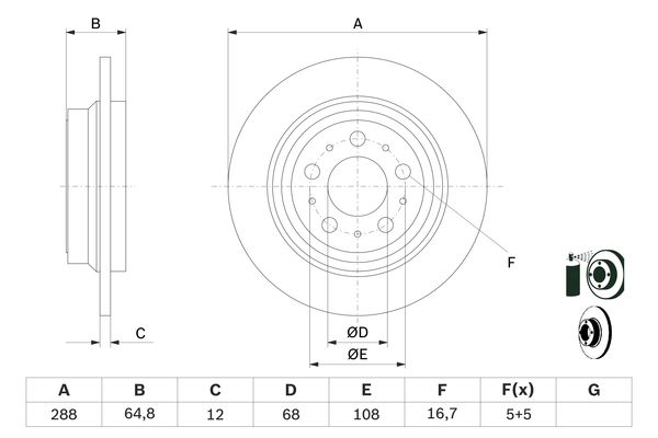 BOSCH 0986478495 Féktárcsa