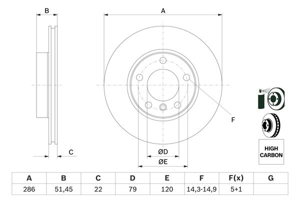 BOSCH BOS0986478513 féktárcsa