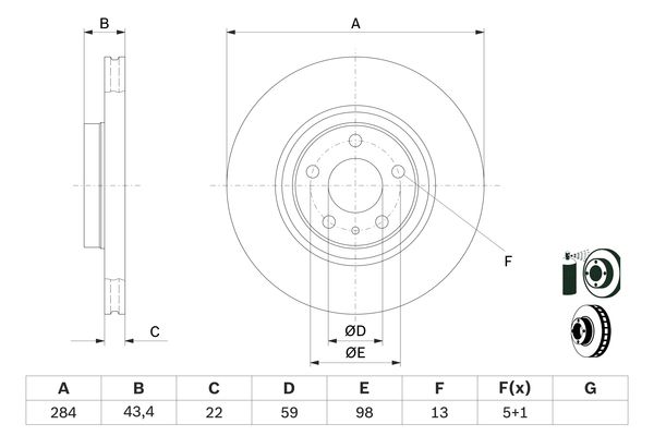 BOSCH BOS0986478521 féktárcsa