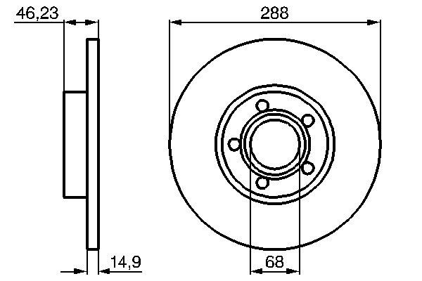 BOSCH 1001770858 0986478545 - Első féktárcsa