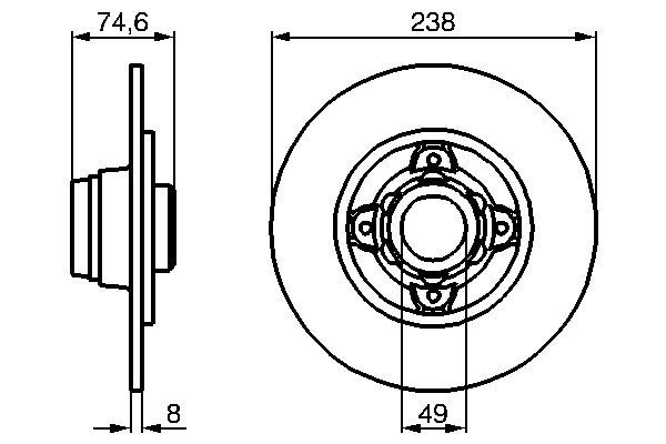 BOSCH 219 464 0 986 478 557 - Féktárcsa