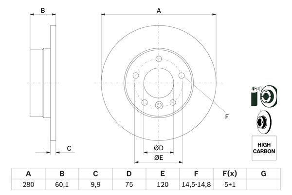 BOSCH BOS0986478561 féktárcsa