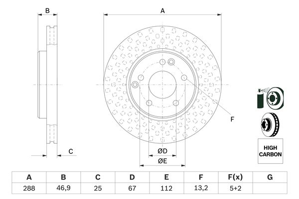 BOSCH BOS0986478624 féktárcsa