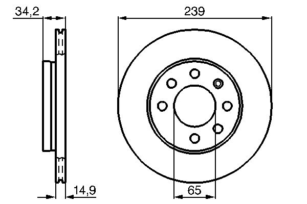 BOSCH 239 012 0 986 479 B42 - Féktárcsa