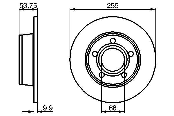 BOSCH 0986478704 Féktárcsa