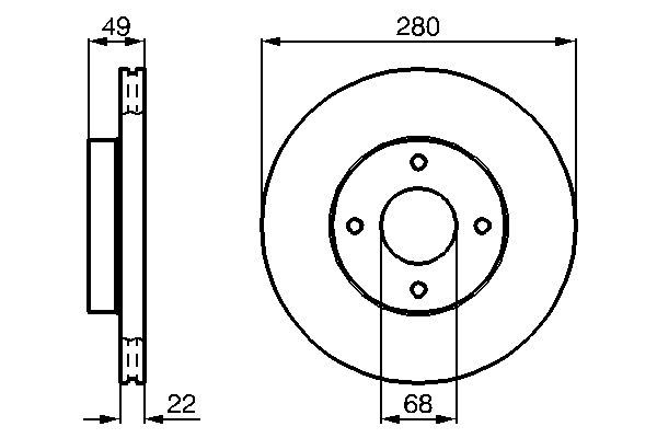 BOSCH 0986478728 Féktárcsa