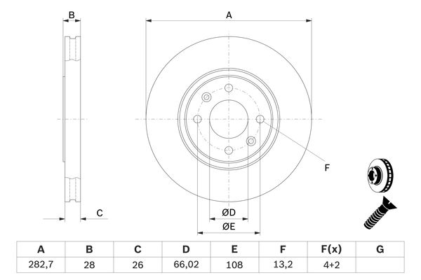 BOSCH 0986478831 Féktárcsa