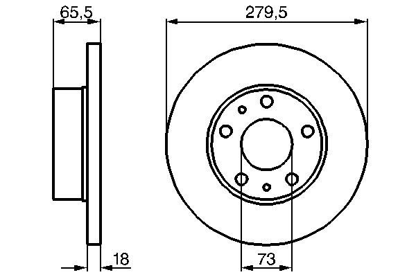 BOSCH 1001771736 0986478843 - Első féktárcsa