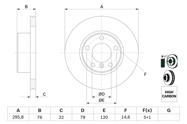 BOSCH BOS0986478848 féktárcsa