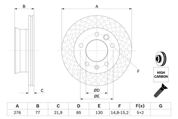 BOSCH BOS0986478849 féktárcsa