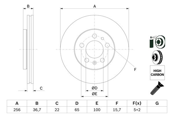 BOSCH BOS0986478853 féktárcsa