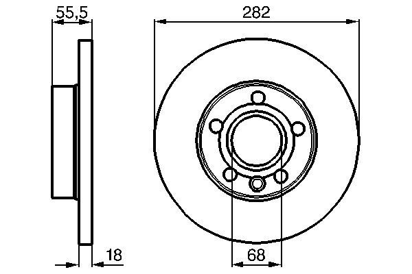 BOSCH 0986479B54 Féktárcsa