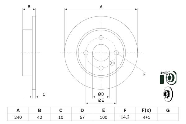 BOSCH BOS0986478882 féktárcsa