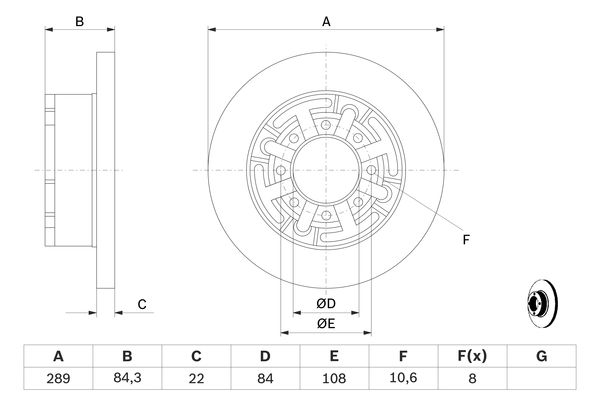 BOSCH BOS0986478886 féktárcsa