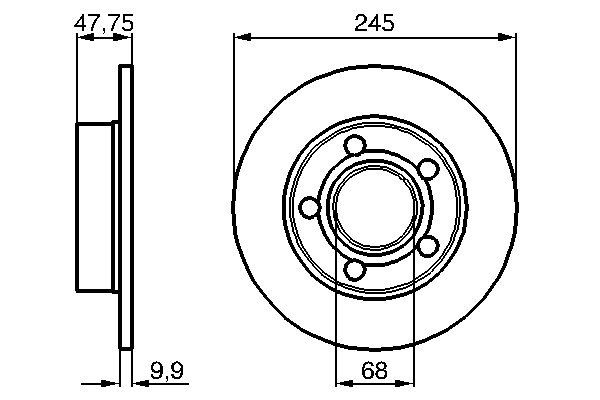 BOSCH 0986479B56 Féktárcsa