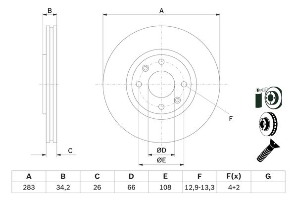 BOSCH 140599 0 986 478 979 - Féktárcsa