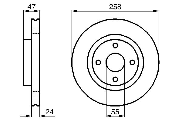 BOSCH 234 908 0 986 478 989 - Féktárcsa