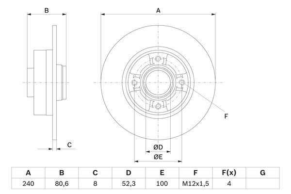 BOSCH BOS0986479007 féktárcsa