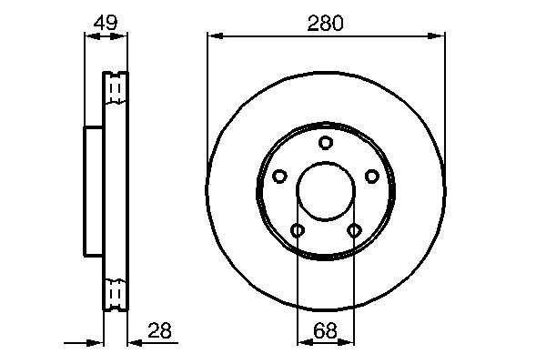 BOSCH 0986479B61 Féktárcsa