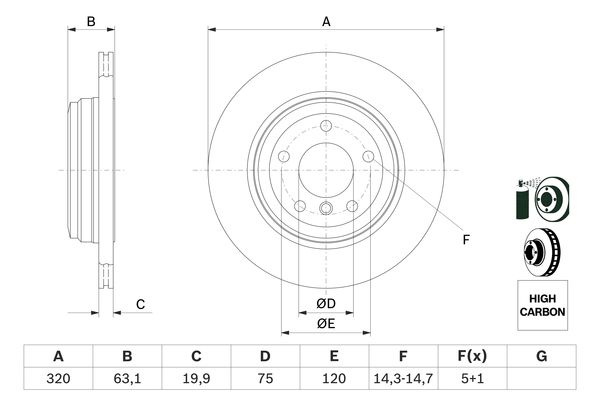 BOSCH BOS0986479056 féktárcsa