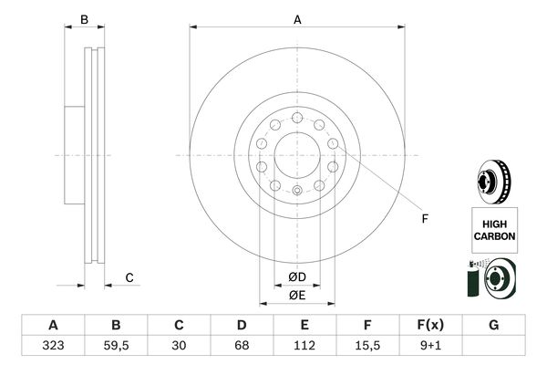 BOSCH BOS0986479060 féktárcsa