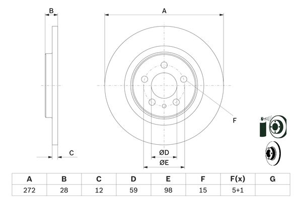 BOSCH BOS0986479064 féktárcsa