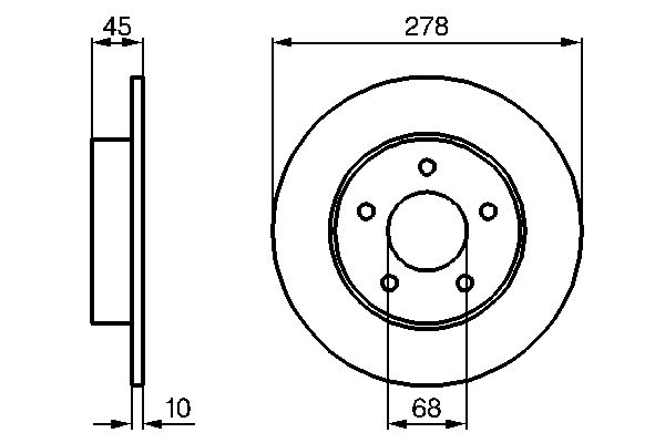 BOSCH 0986479B64 Féktárcsa