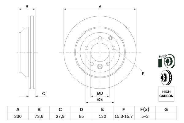 BOSCH BOS0986479095 féktárcsa