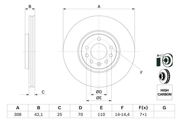 BOSCH BOS0986479113 féktárcsa