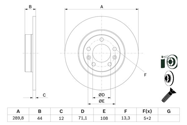 BOSCH BOS0986479130 féktárcsa