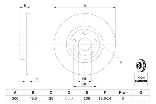 BOSCH BOS0986479C52 féktárcsa