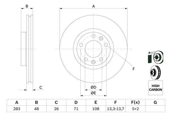 BOSCH BOS0986479193 féktárcsa